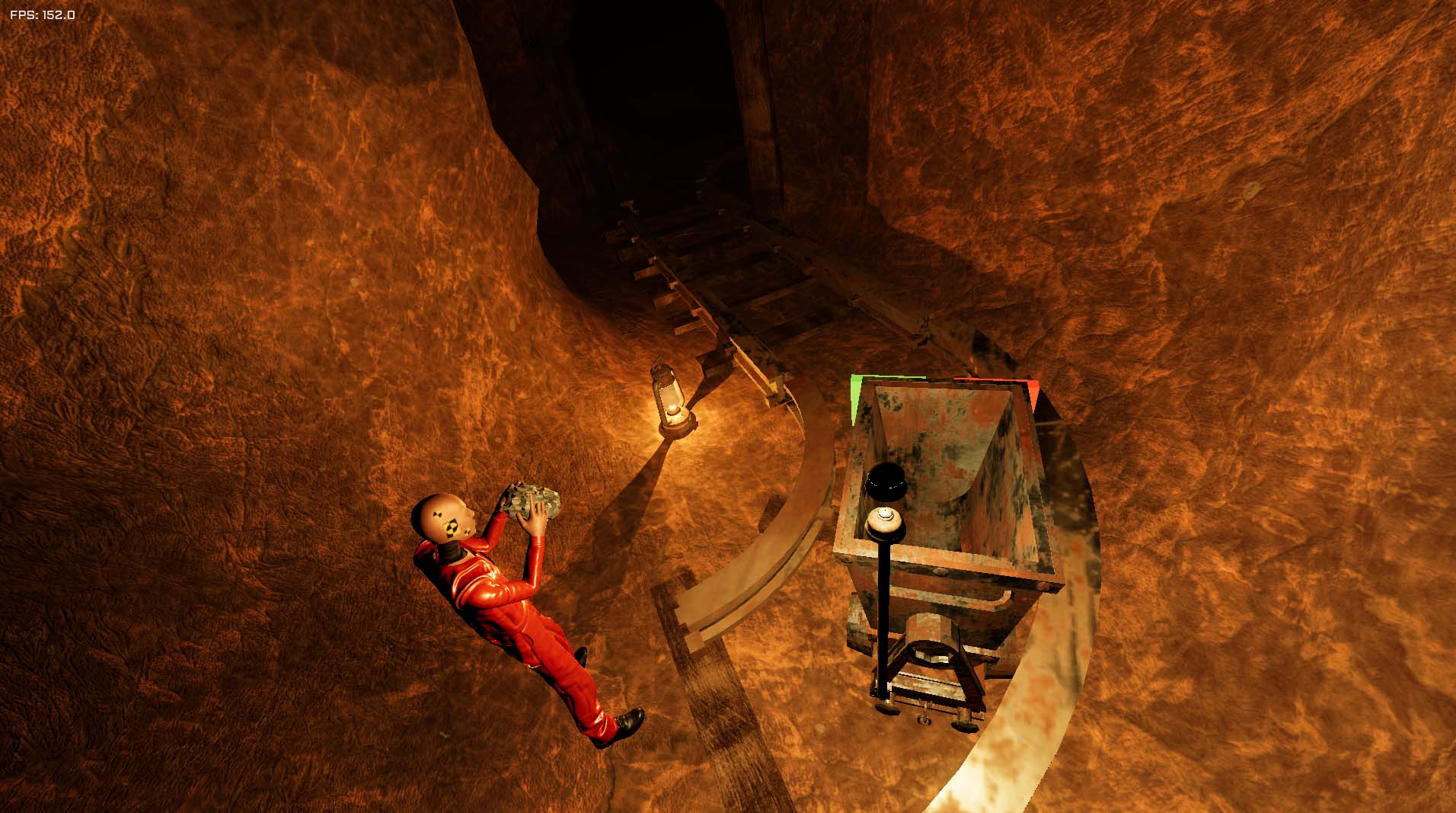Mine track with cart